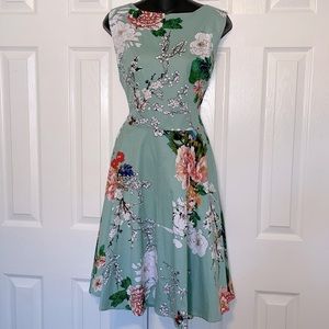 Women's Vintage Style 1950's Floral Rockabilly Swing Cocktail Dress